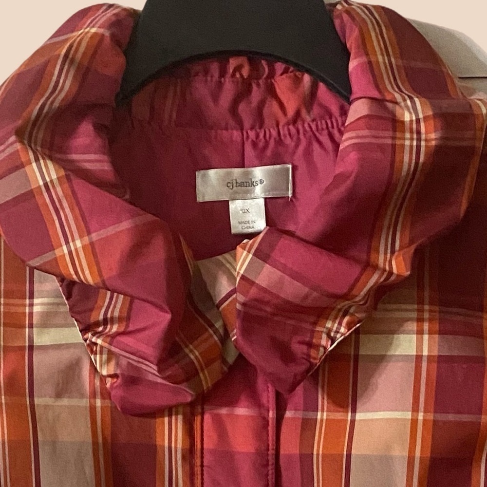 CJ Banks Vest, Puffer Vest, Plaid, Lightweight, Plus Sz 3X, XXXL, Feminine - Picture 2 of 12